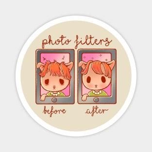 THE INVENTION OF PHOTO FILTERS cute kawaii kitty design Magnet